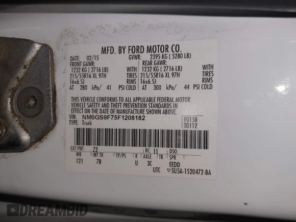 2015 Ford Transit Connect XLT с VIN NM0GS9F75F1208182, выставлен на аукционе IAAI как лот 41576017 с пробегом 165 554 миль миль и . История ставок и продаж доступна на DreamBid. Изображение 9.