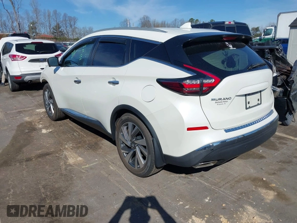 2020 Nissan Murano SL with VIN 5N1AZ2CJ7LN173771, listed as a IAAI auction lot 41829503 with 51,209 mi miles and . Bid and sale history available at DreamBid. Image 3.