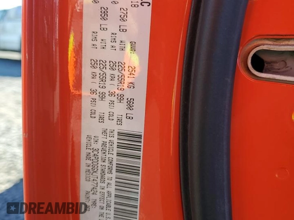 2018 Dodge Journey Crossroad with VIN 3C4PDDGGXJT477424, listed as a Copart auction lot 48290895 with 42,538 mi miles and Salvage Title. Bid and sale history available at DreamBid. Image 15.
