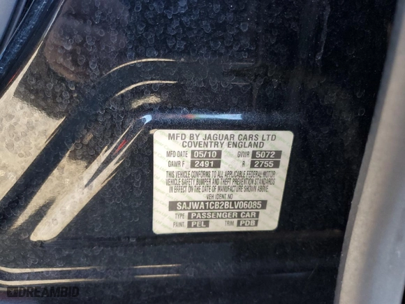 2011 Jaguar XJ with VIN SAJWA1CB2BLV06085, listed as a Copart auction lot 85981264 with NaN miles and Salvage Title. Bid and sale history available at carsss.com. Image 12.