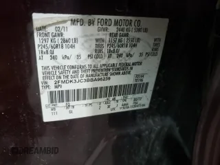 2011 Ford Edge SEL with VIN 2FMDK3JC3BBA96239, listed as a Copart auction lot 52950515 with 242,524 mi miles and Salvage Title. Bid and sale history available at carsss.com. Image 13.