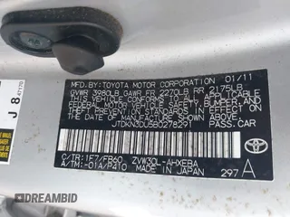 2011 Toyota Prius I z VIN JTDKN3DU5B0278291, wystawiony jako IAAI lot #42429232 z przebiegiem 150 690 mil mil oraz . Historia ofert i sprzedaży dostępna na DreamBid. Obrazek 9.