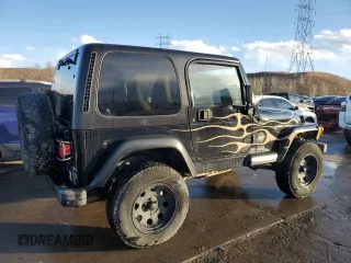 2002 Jeep Wrangler Sahara with VIN 1J4FA59S82P740585, listed as a Copart auction lot 46266265 with 145,129 mi miles and Salvage Title. Bid and sale history available at carsss.com. Image 3.