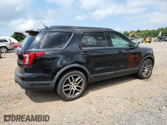 2018 Ford Explorer Sport with VIN 1FM5K8GT1JGA52742, listed as a Copart auction lot 64872875 with 50,024 mi miles and Clean title. Bid and sale history available at DreamBid. Image 3.