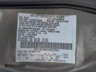 2001 Mercury Sable with VIN 1MEFM53U01A627026, listed as a Copart auction lot 57355804 with 248,244 mi miles and Salvage title. Bid and sale history available at DreamBid. Image 12.