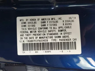 2015 Acura TLX Tech with VIN 19UUB1F51FA004938, listed as a IAAI auction lot 42083428 with 108,397 mi miles. Bid and sale history available at carsss.com. Image 9.