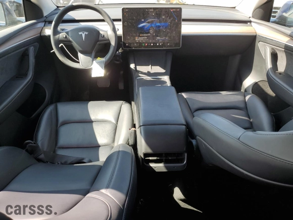 2023 Tesla Model Y Long Range with VIN 7SAYGAEE3PF828728, listed as a Copart auction lot 48524725 with 43,408 mi miles and Salvage Title. Bid and sale history available at carsss.com. Image 8.