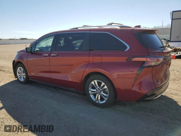 2023 Toyota Sienna Platinum with VIN 5TDESKFC9PS100229, listed as a Copart auction lot 51113935 with 52,539 mi miles and Salvage title. Bid and sale history available at DreamBid. Image 2.