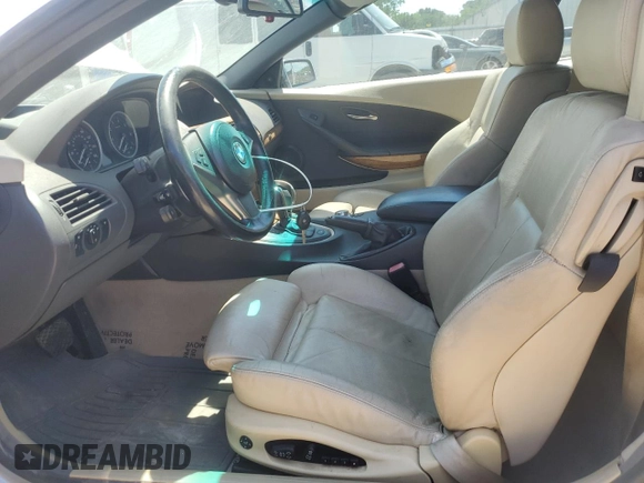 2005 BMW 6 Series 645Ci with VIN WBAEK73455B327042, listed as a Copart auction lot 55254765 with 91,389 mi miles and Clean Title. Bid and sale history available at carsss.com. Image 7.