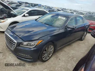 2017 Genesis G80 5.0L Ultimate with VIN KMHGN4JF4HU200082, listed as a Copart auction lot 77089784 with 63,158 mi miles and Non Repairable. Bid and sale history available at carsss.com. Image 1.