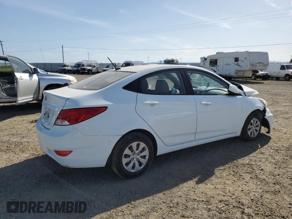 2016 Hyundai Accent SE with VIN KMHCT4AE6GU085432, listed as a Copart auction lot 52680535 with 31,515 mi miles and Salvage Title. Bid and sale history available at DreamBid. Image 3.