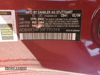 2009 Mercedes-Benz SLK 280 z VIN WDBWK54F39F190398, wystawiony jako Copart lot #54181635 z przebiegiem 93 184 mil mil oraz Szkoda całkowita • Salvage title. Historia ofert i sprzedaży dostępna na DreamBid. Obrazek 12.