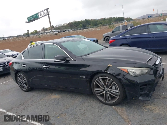 2014 Infiniti Q50 Hybrid Sport with VIN JN1AV7AP7EM691279, listed as a IAAI auction lot 41547805 with 127,325 mi miles and . Bid and sale history available at DreamBid. Image 13.