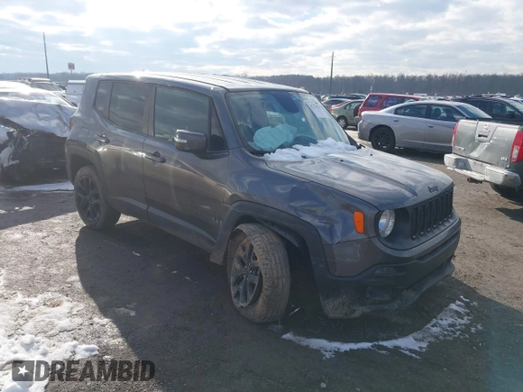 2017 Jeep Renegade Latitude with VIN ZACCJBBB9HPE84485, listed as a IAAI auction lot 41274233 with 85,176 mi miles. Bid and sale history available at carsss.com. Image 1.