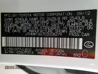 2013 Lexus ES 300h Hybrid with VIN JTHBW1GG7D2008279, listed as a Copart auction lot 48779635 with 131,597 mi miles and Salvage Title. Bid and sale history available at carsss.com. Image 14.