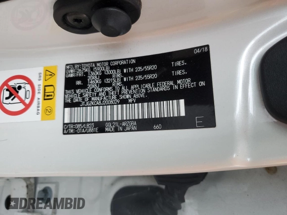 2018 Lexus RX with VIN JTJGZKCA8J2008029, listed as a Copart auction lot 44636125 with 57,778 mi miles and Salvage Title. Bid and sale history available at carsss.com. Image 13.