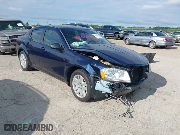 2014 Dodge Avenger SE with VIN 1C3CDZAB1EN111015, listed as a IAAI auction lot 42330669 with 82,265 mi miles and . Bid and sale history available at DreamBid. Image 1.