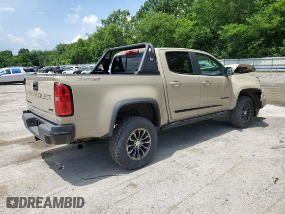 2021 Chevrolet Colorado 4WD ZR2 z VIN 1GCGTEEN5M1165629, wystawiony jako Copart lot #66216665 z przebiegiem 65 579 mil mil oraz Szkoda całkowita • Salvage title. Historia ofert i sprzedaży dostępna na DreamBid. Obrazek 3.