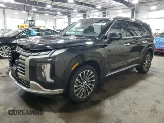2023 Hyundai Palisade Calligraphy z VIN KM8R7DGE6PU556680, wystawiony jako Copart lot #53627735 z przebiegiem 59 116 mil mil oraz Szkoda całkowita • Salvage title. Historia ofert i sprzedaży dostępna na DreamBid. Obrazek 1.