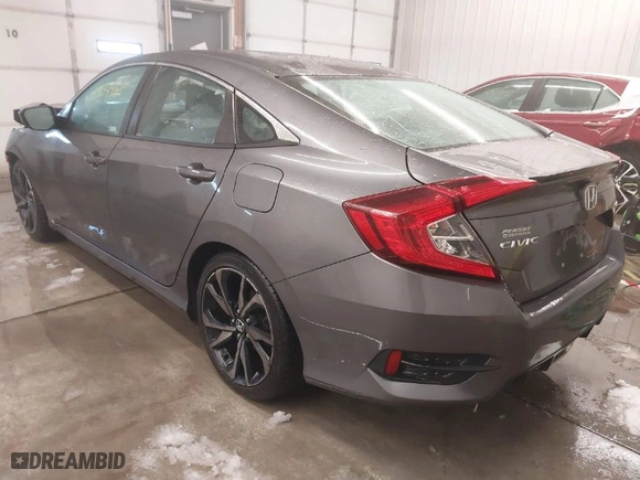 2019 Honda Civic Sedan Sport with VIN 2HGFC2F88KH556681, listed as a IAAI auction lot 41585019 with 92,349 mi miles. Bid and sale history available at carsss.com. Image 3.