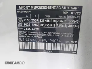 2023 Mercedes-Benz GLB 250 с VIN W1N4M4GB4PW294054, выставлен на аукционе IAAI как лот 42406277 с пробегом 11 761 миль миль и . История ставок и продаж доступна на DreamBid. Изображение 9.
