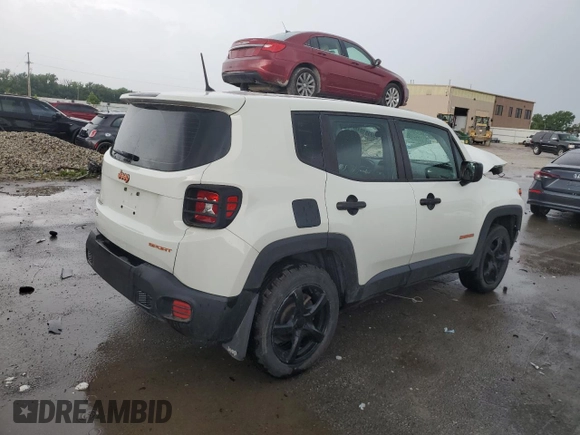 2017 Jeep Renegade Sport with VIN ZACCJBAB3HPE58322, listed as a Copart auction lot 59381615 with 140,437 mi miles and Salvage title. Bid and sale history available at DreamBid. Image 3.