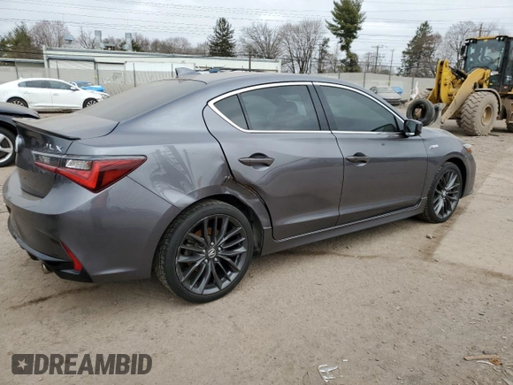 2020 Acura ILX w/Premium/A-SPEC Pkg with VIN 19UDE2F82LA008645, listed as a Copart auction lot 48473335 with 122,544 mi miles and Salvage Title. Bid and sale history available at carsss.com. Image 3.