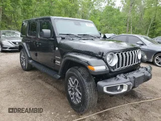 2024 Jeep Wrangler Sahara with VIN 1C4PJXEG5RW345092, listed as a Copart auction lot 59493845 with 669 mi miles and Clean title. Bid and sale history available at DreamBid. Image 4.