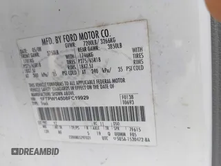 2008 Ford F-150 XLT with VIN 1FTPW14508FC19929, listed as a IAAI auction lot 41496709 with Not provided miles and . Bid and sale history available at DreamBid. Image 9.