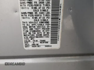 2013 Nissan Murano S with VIN JN8AZ1MU0DW211042, listed as a Copart auction lot 73593734 with 111,107 mi miles and Salvage Title. Bid and sale history available at carsss.com. Image 15.