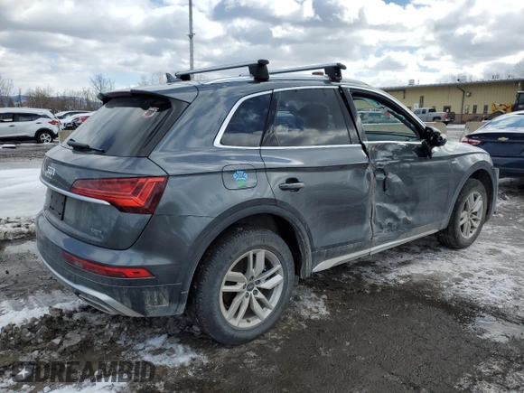 2023 Audi Q5 S line Premium with VIN WA1GAAFY3P2041102, listed as a Copart auction lot 45339405 with 0 mi miles and Salvage Title. Bid and sale history available at carsss.com. Image 3.
