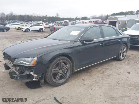 2013 Audi A8 L 4.0L with VIN WAUR2AFD6DN029705, listed as a IAAI auction lot 41476842 with 162,749 mi miles. Bid and sale history available at carsss.com. Image 2.
