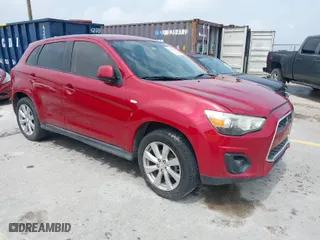 2014 Mitsubishi Outlander Sport ES with VIN 4A4AP3AUXEE007799, listed as a IAAI auction lot 41789672 with 212,014 mi miles. Bid and sale history available at carsss.com. Image 1.