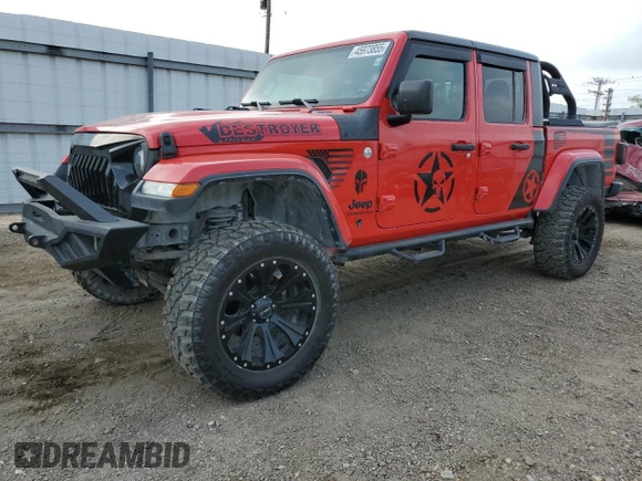 2021 Jeep Gladiator Sport S z VIN 1C6JJTAG3ML550206, wystawiony jako Copart lot #45973855 z przebiegiem 60 867 mil mil oraz Szkoda całkowita • Salvage title. Historia ofert i sprzedaży dostępna na DreamBid. Obrazek 1.