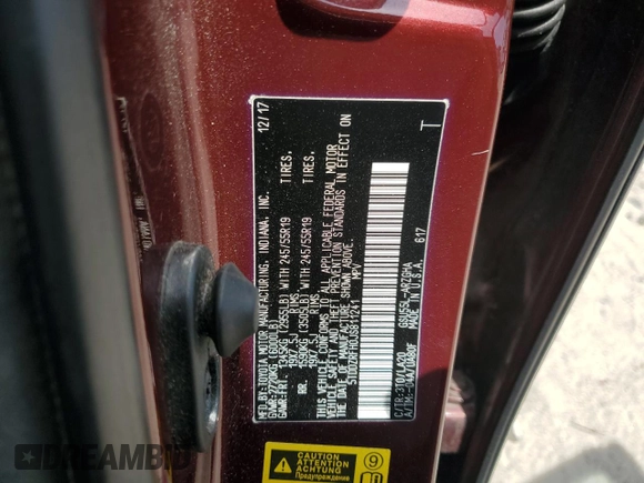 2018 Toyota Highlander Limited with VIN 5TDDZRFH0JS811241, listed as a Copart auction lot 56143515 with Not provided miles and Salvage title. Bid and sale history available at DreamBid. Image 13.