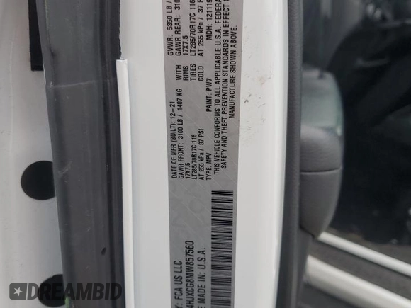 2021 Jeep Wrangler Rubicon with VIN 1C4HJXCG8MW857560, listed as a Copart auction lot 76726934 with 43,366 mi miles and Salvage title. Bid and sale history available at DreamBid. Image 12.