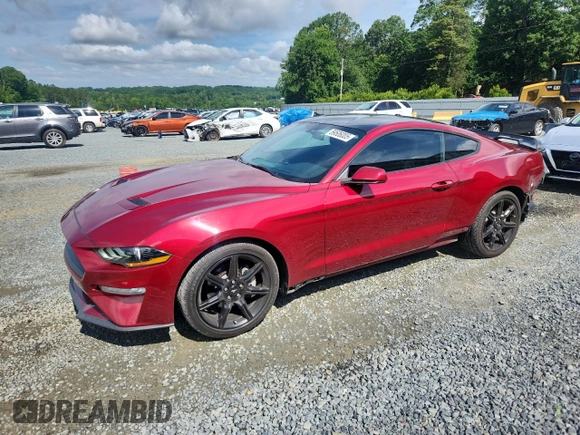 2019 Ford Mustang EcoBoost z VIN 1FA6P8TH0K5167704, wystawiony jako Copart lot #59506005 z przebiegiem 65 204 mil mil oraz Szkoda całkowita • Salvage title. Historia ofert i sprzedaży dostępna na DreamBid. Obrazek 1.
