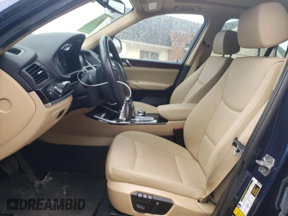 2017 BMW X3 xDrive28i with VIN 5UXWX9C55H0T14187, listed as a Copart auction lot 55049325 with 173,346 mi miles and Salvage Title. Bid and sale history available at DreamBid. Image 7.