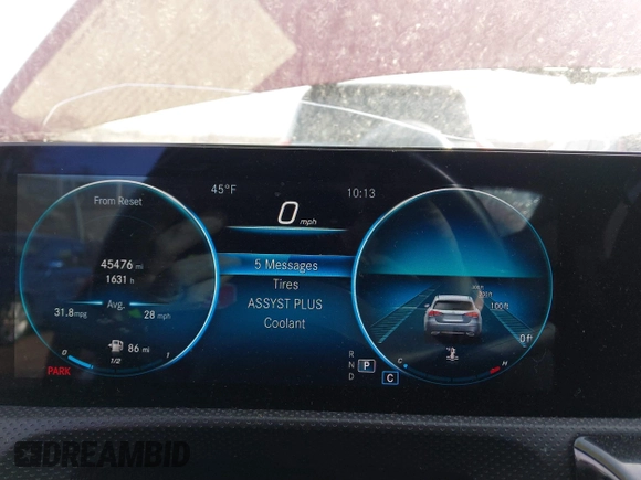 2022 Mercedes-Benz CLA 250 with VIN W1K5J4HB2NN272503, listed as a IAAI auction lot 41756218 with 45,477 mi miles and . Bid and sale history available at DreamBid. Image 7.