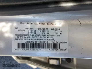 2009 Mazda Mazda3 i Touring Value with VIN JM1BK32G291205793, listed as a Copart auction lot 61222604 with 155,959 mi miles and Non Repairable. Bid and sale history available at carsss.com. Image 12.