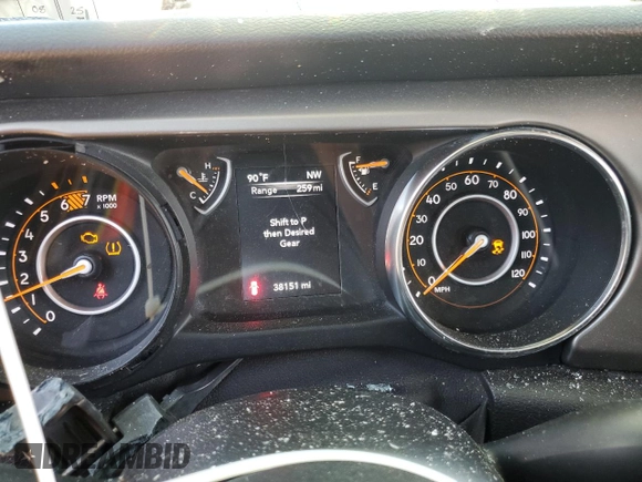 2020 Jeep Wrangler Unlimited Sport Altitude with VIN 1C4HJXDN7LW224107, listed as a Copart auction lot 61435715 with 38,151 mi miles and Salvage title. Bid and sale history available at DreamBid. Image 9.