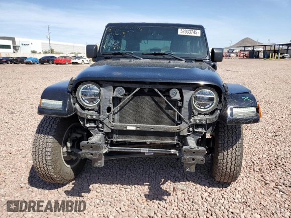 2021 Jeep Wrangler Unlimited Sahara with VIN 1C4JJXP69MW800920, listed as a Copart auction lot 52033745 with 49,173 mi miles and Salvage Title. Bid and sale history available at DreamBid. Image 5.