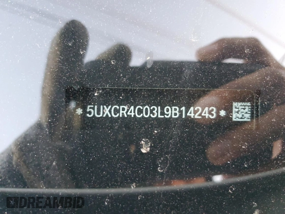 2020 BMW X5 sDrive40i with VIN 5UXCR4C03L9B14243, listed as a Copart auction lot 38179513 with 0 mi miles. Bid and sale history available at carsss.com. Image 13.