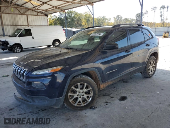 2016 Jeep Cherokee Sport with VIN 1C4PJLAS7GW208431, listed as a Copart auction lot 77317254 with 125,627 mi miles and Salvage title. Bid and sale history available at DreamBid. Image 1.