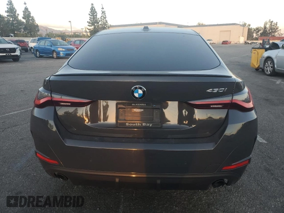 2023 BMW 4 Series 430i with VIN WBA63AV04PFN34378, listed as a Copart auction lot 41647305 with 33,416 mi miles and Salvage title. Bid and sale history available at DreamBid. Image 6.
