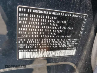 2018 Volkswagen Tiguan SEL with VIN 3VV2B7AX8JM154396, listed as a Copart auction lot 60984075 with 67,237 mi miles and Salvage title. Bid and sale history available at DreamBid. Image 14.