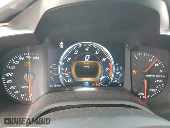 2015 Chevrolet Corvette 1LT with VIN 1G1YA2D74F5117037, listed as a Copart auction lot 49231505 with 50,488 mi miles and Salvage title. Bid and sale history available at DreamBid. Image 9.