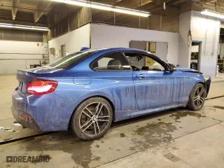 2021 BMW 2 Series M240i xDrive with VIN WBA2J7C07M7J59957, listed as a Copart auction lot 45558215 with 22,522 mi miles and Salvage Title. Bid and sale history available at carsss.com. Image 3.