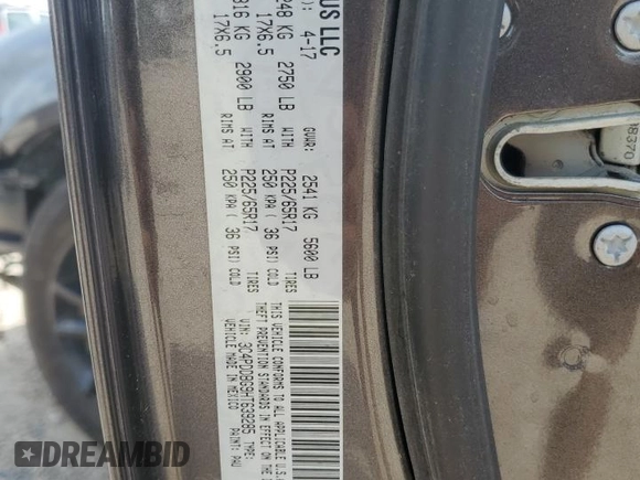2017 Dodge Journey SXT with VIN 3C4PDDBG9HT639285, listed as a Copart auction lot 58600005 with 124,887 mi miles and Salvage title. Bid and sale history available at DreamBid. Image 12.