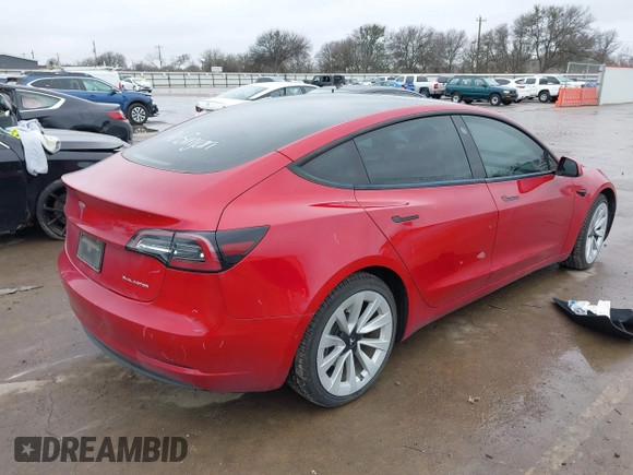 2021 Tesla Model 3 Long Range with VIN 5YJ3E1EB2MF079595, listed as a IAAI auction lot 41621546 with 45,616 mi miles. Bid and sale history available at carsss.com. Image 4.
